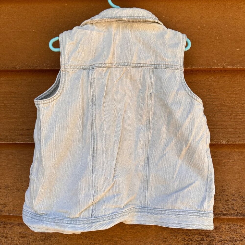 Fabkids Light Blue Denim Jean Vest Girls XL 100% Cotton Sleeveless Button-Front - Picture 4 of 8